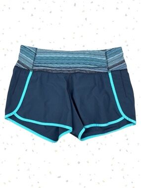 Lululemon Run Times Shorts Navy Space Dye Retro Style Athletic Running Size 4